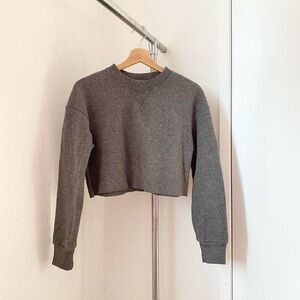 Zara Charcoal Cropped Sweatshirt